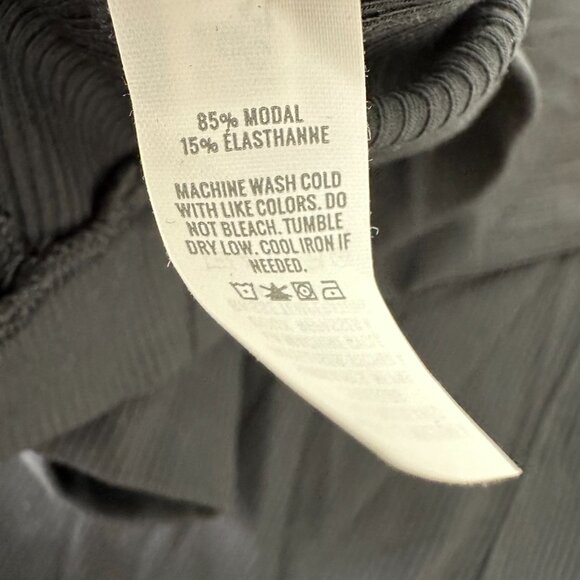 Aerie Offline Thumbs Up Heavyweight Ribbed Knit Wide Leg Pants Size M Black - Picture 6 of 10